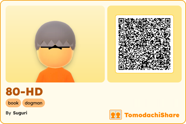 80-HD, a male Mii  with tags: book, dogman