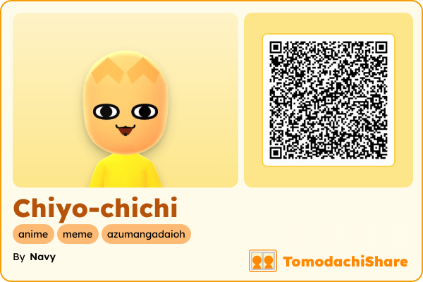 Chiyo-chichi, a male Mii  with tags: anime, meme, azumangadaioh