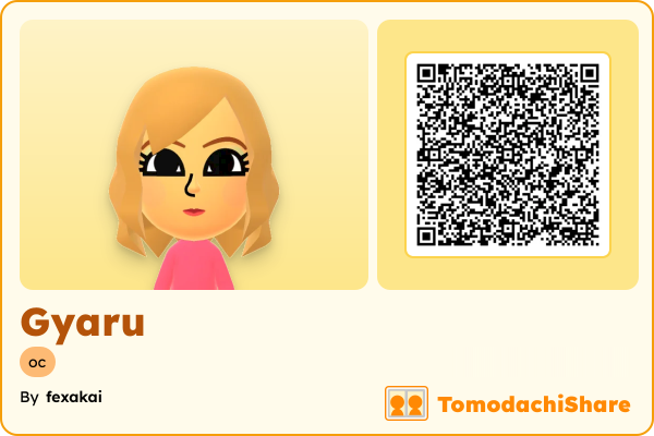 Gyaru, a female Mii  with tags: oc