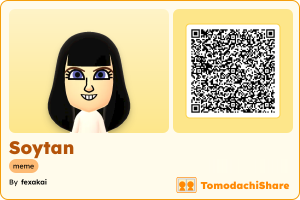 Soytan, a female Mii  with tags: meme