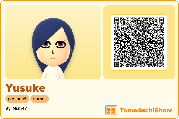 Yusuke, a male Mii  with tags: persona5, games