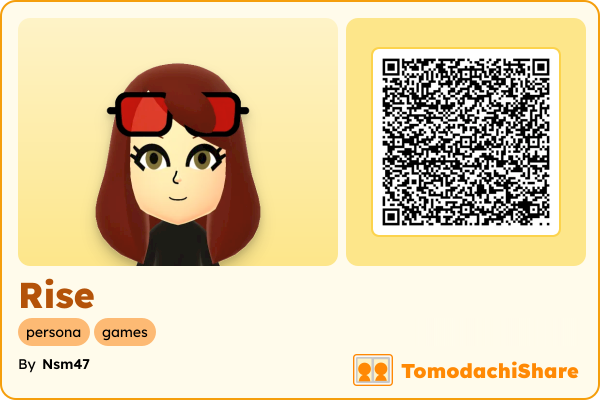 Rise, a female Mii  with tags: persona, games