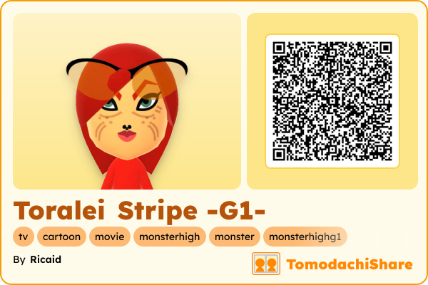 Toralei Stripe -G1-, a female Mii  with tags: tv, cartoon, movie, monsterhigh, monster, monsterhighg1