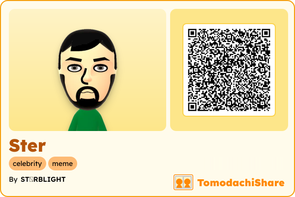 Ster, a female Mii  with tags: celebrity, meme