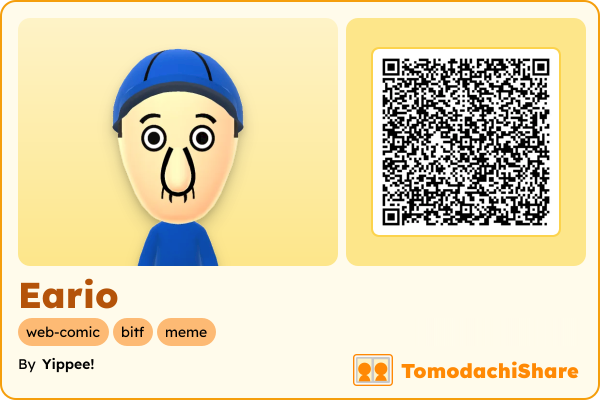 Eario, a male Mii  with tags: web-comic, bitf, meme