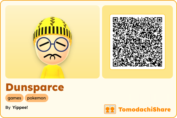 Dunsparce, a female Mii  with tags: games, pokemon