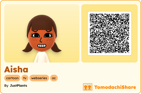 Aisha, a female Mii  with tags: cartoon, tv, webseries, oc