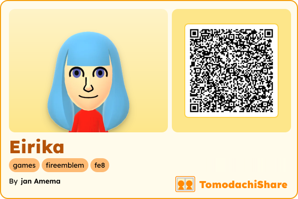 Eirika, a female Mii  with tags: games, fireemblem, fe8