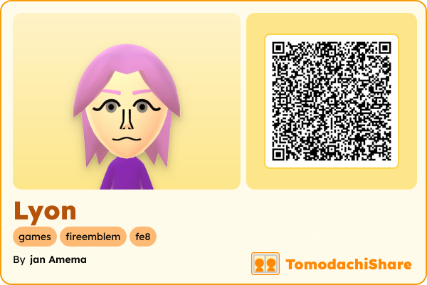 Lyon, a male Mii  with tags: games, fireemblem, fe8