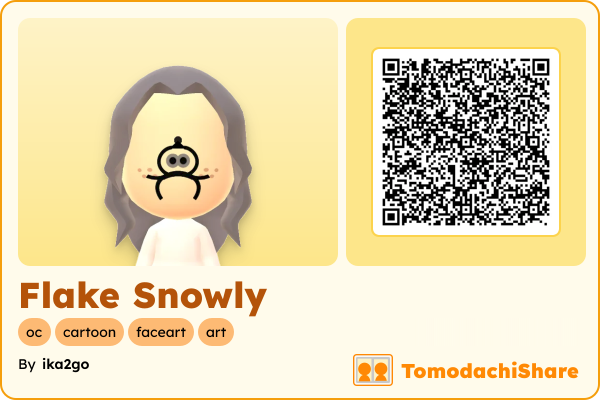 Flake Snowly, a female Mii  with tags: oc, cartoon, faceart, art