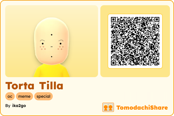 Torta Tilla, a male Mii  with tags: oc, meme, special