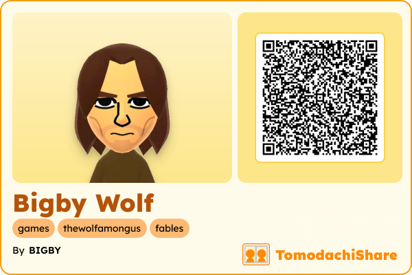 Bigby Wolf, a male Mii  with tags: games, thewolfamongus, fables