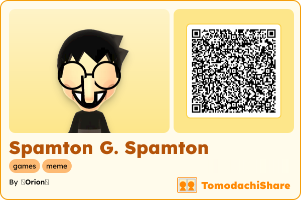 Spamton G. Spamton, a male Mii  with tags: games, meme