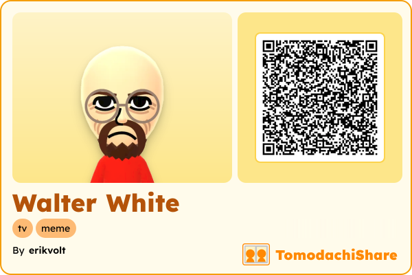 Walter White, a male Mii  with tags: tv, meme