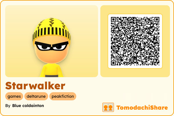 Starwalker, a male Mii  with tags: games, deltarune, peakfiction