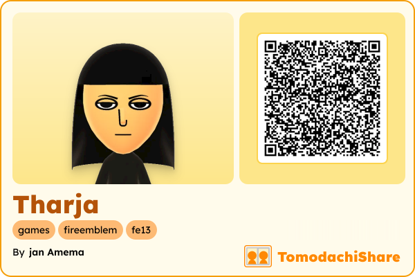 Tharja, a female Mii  with tags: games, fireemblem, fe13