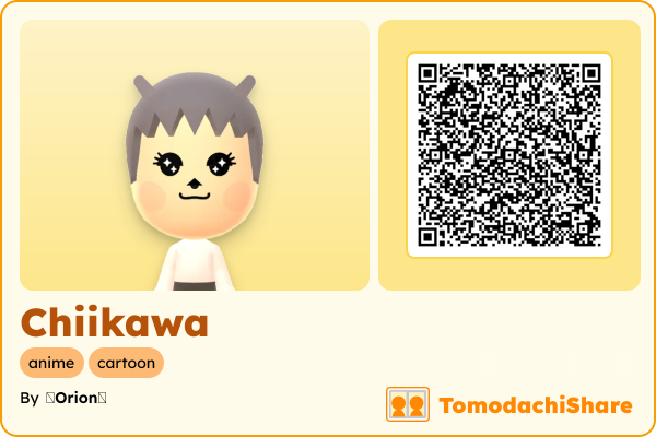 Chiikawa, a male Mii  with tags: anime, cartoon