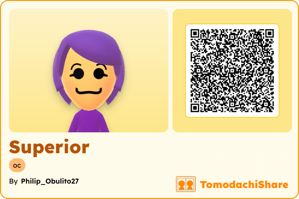 Superior, a female Mii  with tags: oc