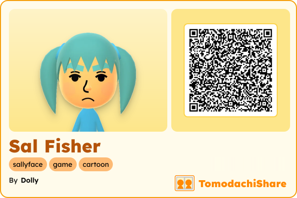 Sal Fisher, a male Mii  with tags: sallyface, game, cartoon