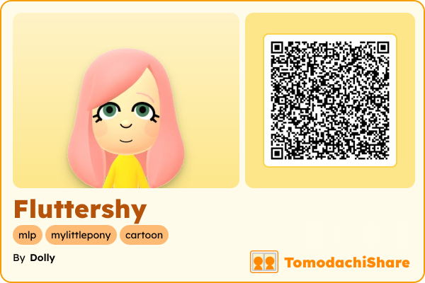 Fluttershy, a female Mii  with tags: mlp, mylittlepony, cartoon
