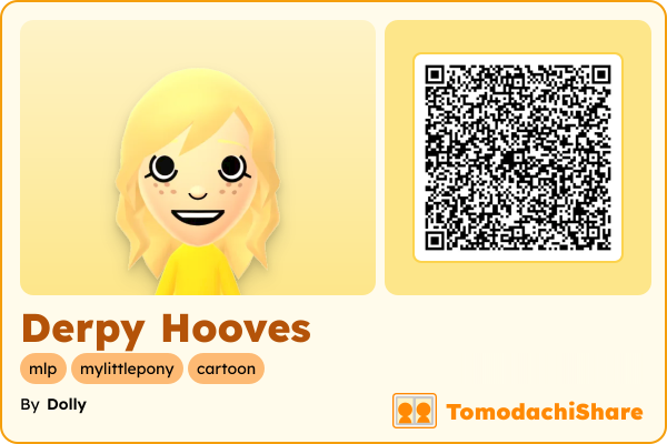 Derpy Hooves, a female Mii  with tags: mlp, mylittlepony, cartoon
