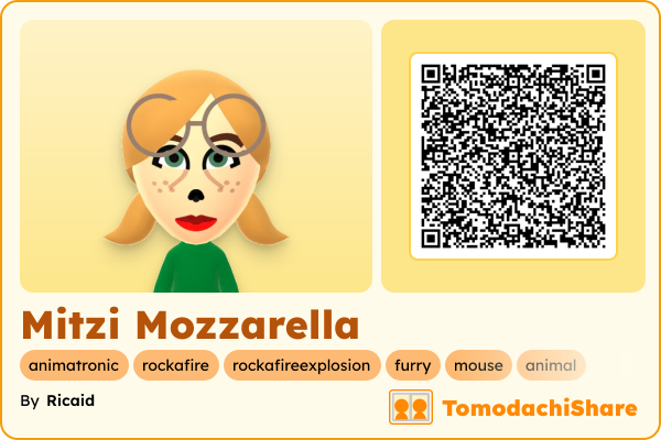 Mitzi Mozzarella, a female Mii  with tags: animatronic, rockafire, rockafireexplosion, furry, mouse, animal