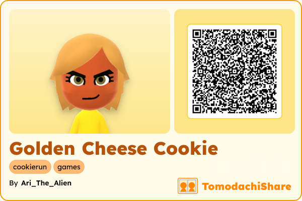 Golden Cheese Cookie, a female Mii  with tags: cookierun, games