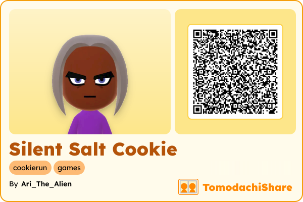 Silent Salt Cookie, a male Mii  with tags: cookierun, games