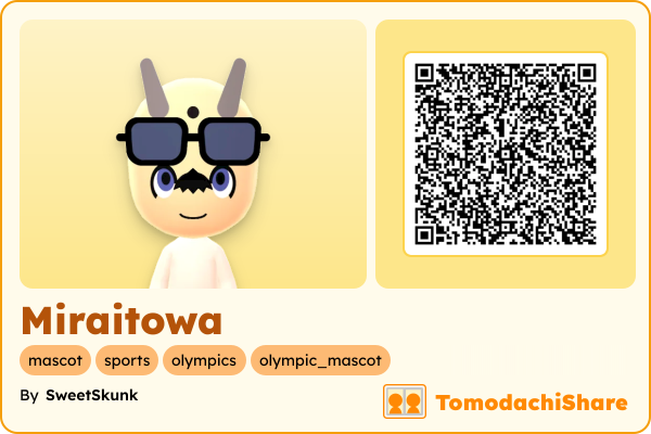 Miraitowa, a male Mii  with tags: mascot, sports, olympics, olympic_mascot