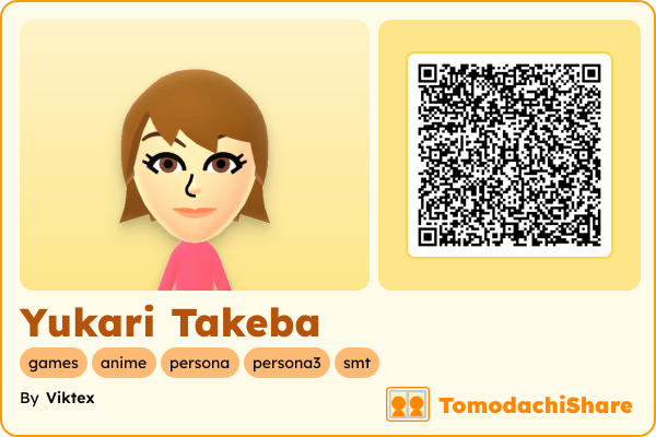 Yukari Takeba, a female Mii  with tags: games, anime, persona, persona3, smt