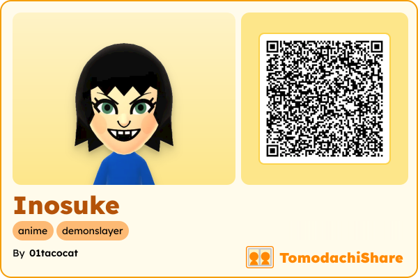 Inosuke, a male Mii  with tags: anime, demonslayer