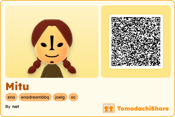 Mitu, a female Mii  with tags: ena, enadreambbq, joelg, oc