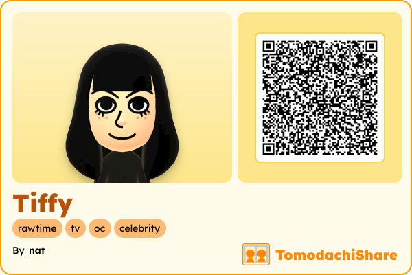 Tiffy, a female Mii  with tags: rawtime, tv, oc, celebrity