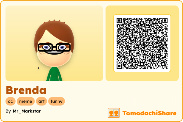 Brenda, a female Mii  with tags: oc, meme, art, funny