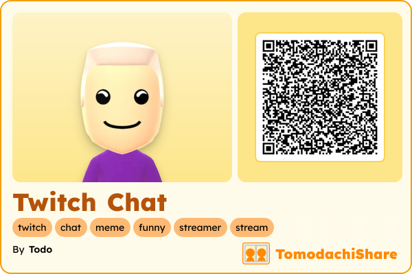 Twitch Chat, a female Mii  with tags: twitch, chat, meme, funny, streamer, stream