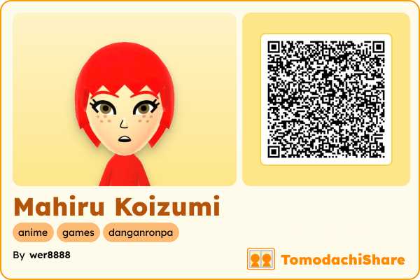 Mahiru Koizumi, a female Mii  with tags: anime, games, danganronpa