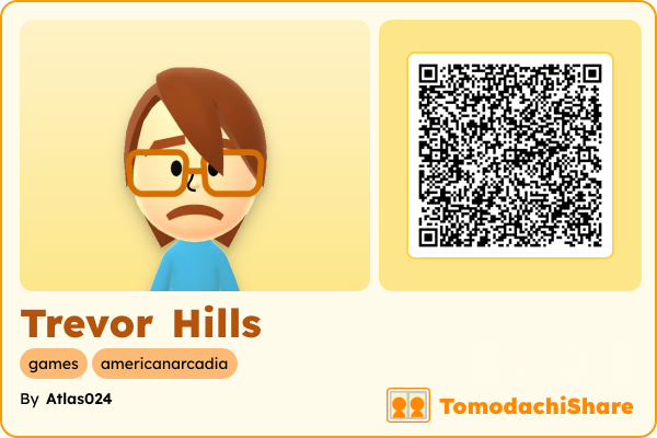 Trevor Hills, a male Mii  with tags: games, americanarcadia