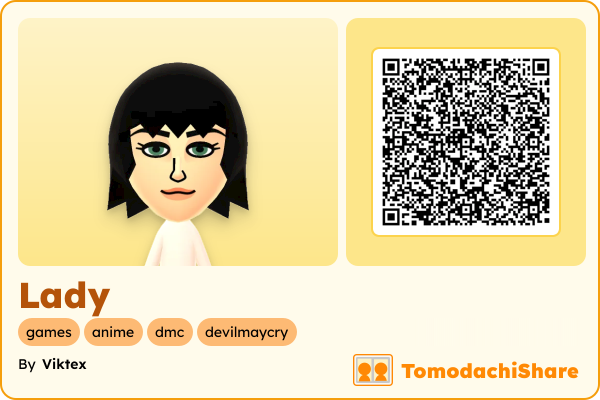 Lady, a female Mii  with tags: games, anime, dmc, devilmaycry