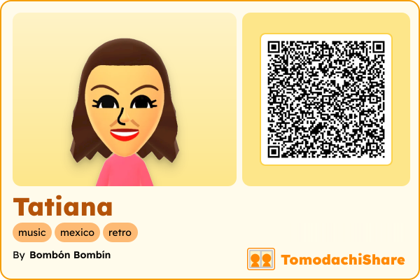 Tatiana, a female Mii  with tags: music, mexico, retro