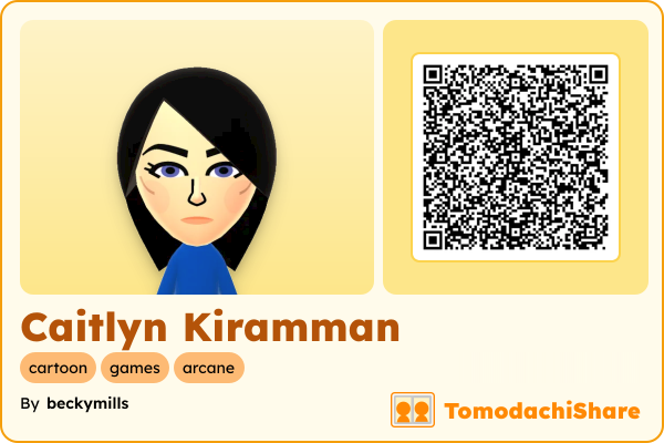 Caitlyn Kiramman, a male Mii  with tags: cartoon, games, arcane