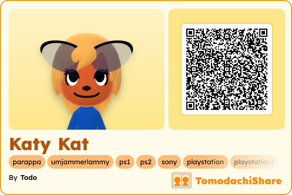 Katy Kat, a female Mii  with tags: parappa, umjammerlammy, ps1, ps2, sony, playstation, playstation1, playstation2