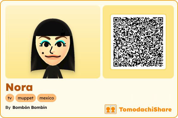 Nora, a female Mii  with tags: tv, muppet, mexico