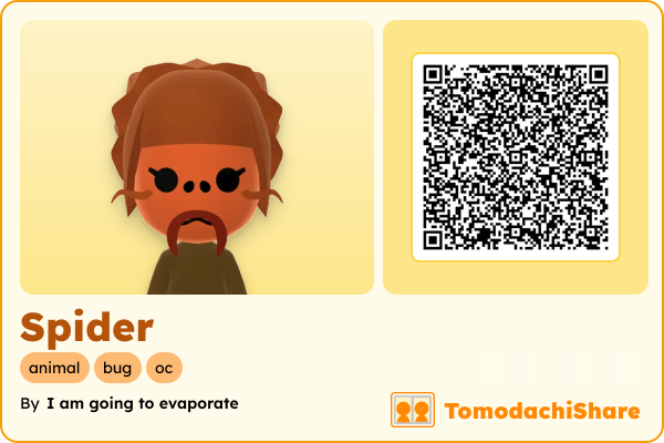 Spider, a female Mii  with tags: animal, bug, oc