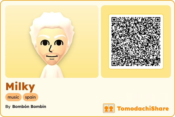 Milky, a male Mii  with tags: music, spain