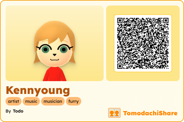 Kennyoung, a male Mii  with tags: artist, music, musician, furry
