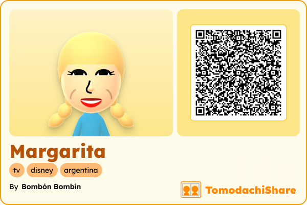 Margarita, a female Mii  with tags: tv, disney, argentina