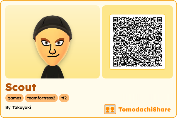 Scout, a male Mii  with tags: games, teamfortress2, tf2