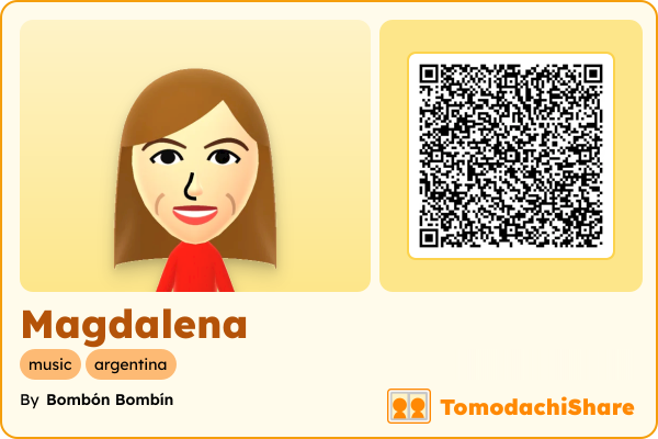 Magdalena, a female Mii  with tags: music, argentina