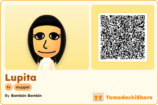 Lupita, a female Mii  with tags: tv, muppet