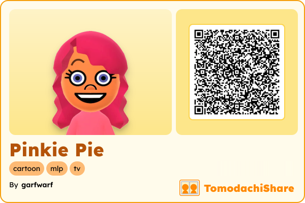 Pinkie Pie, a female Mii  with tags: cartoon, mlp, tv
